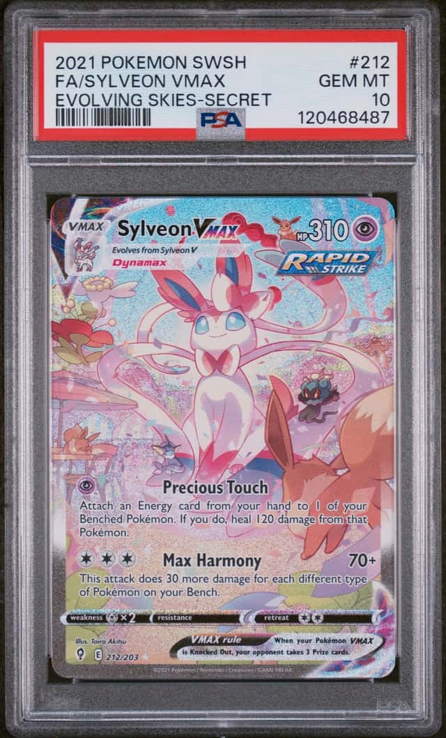 Pokemon Sylveon VMAX Evolving Skies 212/203 Alternative Art Card PSA 10 Gem Mint