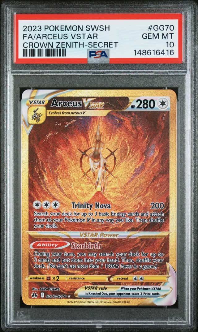 PSA 10 Pokemon Crown Zenith Full Art Secret Rare Arceus VStar GG70/GG70 GEM MINT