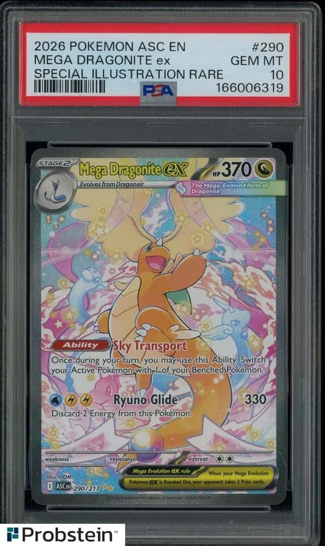 2026 Pokemon ASC EN Special Illustration Rare #290 Mega Dragonite ex PSA 10