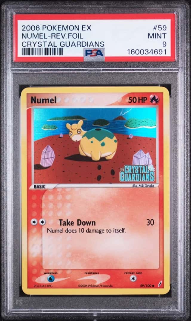 2006 POKEMON EX CRYSTAL GUARDIANS #59 NUMEL-REVERSE FOIL PSA 9