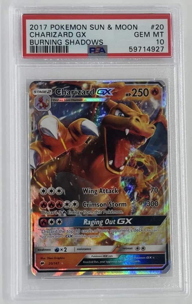2017 Pokemon Charizard GX 20/147 Sm-Burning Shadows Holo PSA 10