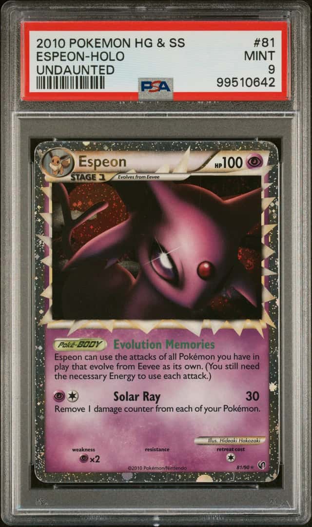 Pokemon Espeon (Prime) 81/90 Undaunted Holo PSA 9 2010 English