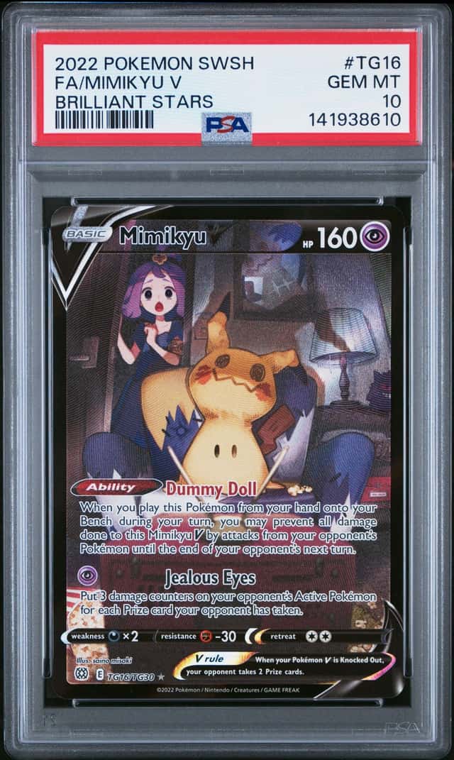 Pokémon TCG Mimikyu V TG16/TG30 Brilliant Stars PSA 10 Gem Mint