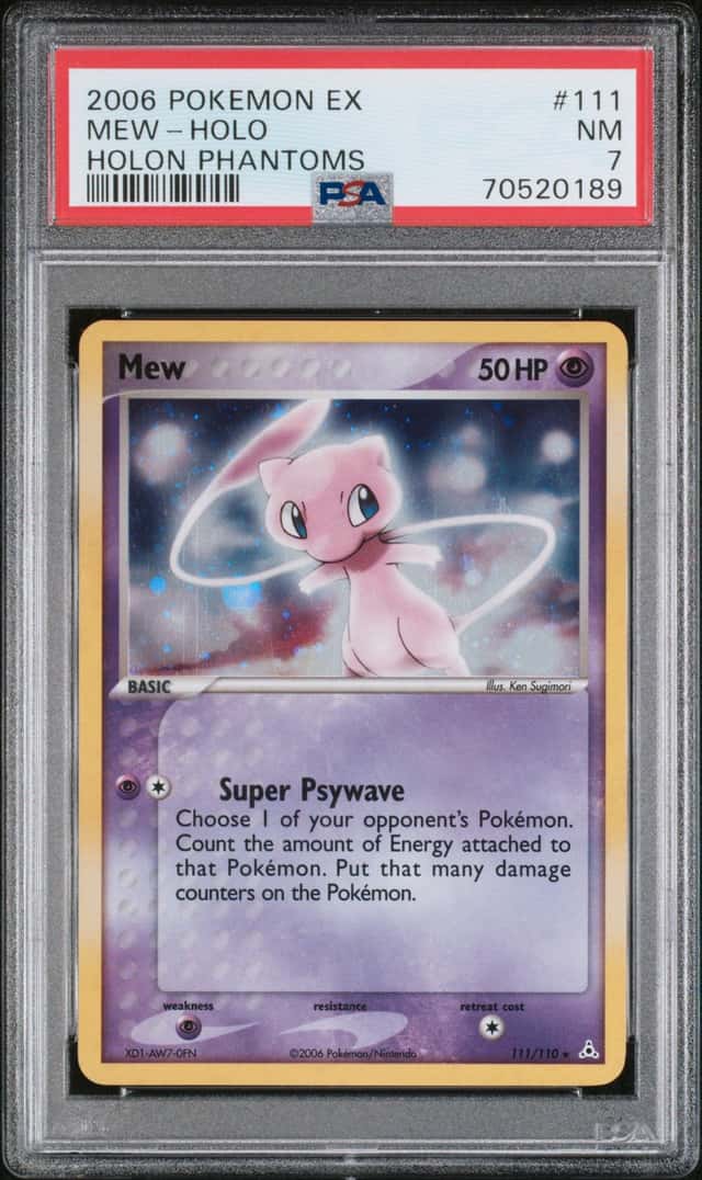 2006 POKEMON EX HOLON PHANTOMS #111 MEW-HOLO HOLON PHANTOMS PSA 7 NM