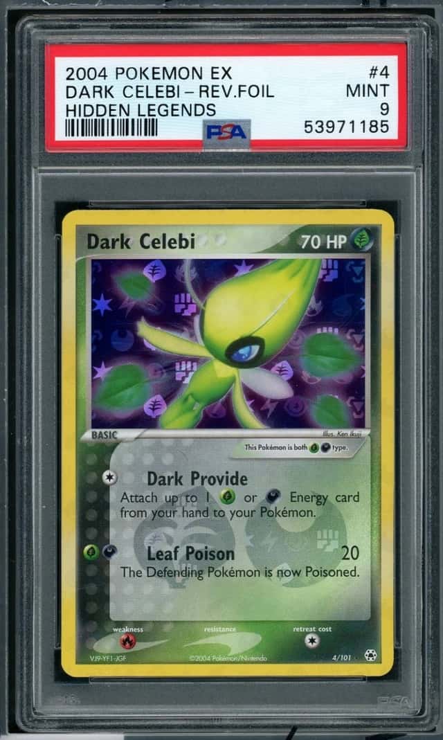 2004 POKEMON DARK CELEBI-REV.FOIL HIDDEN LEGENDS EX HIDDEN LEGENDS #4 PSA 9