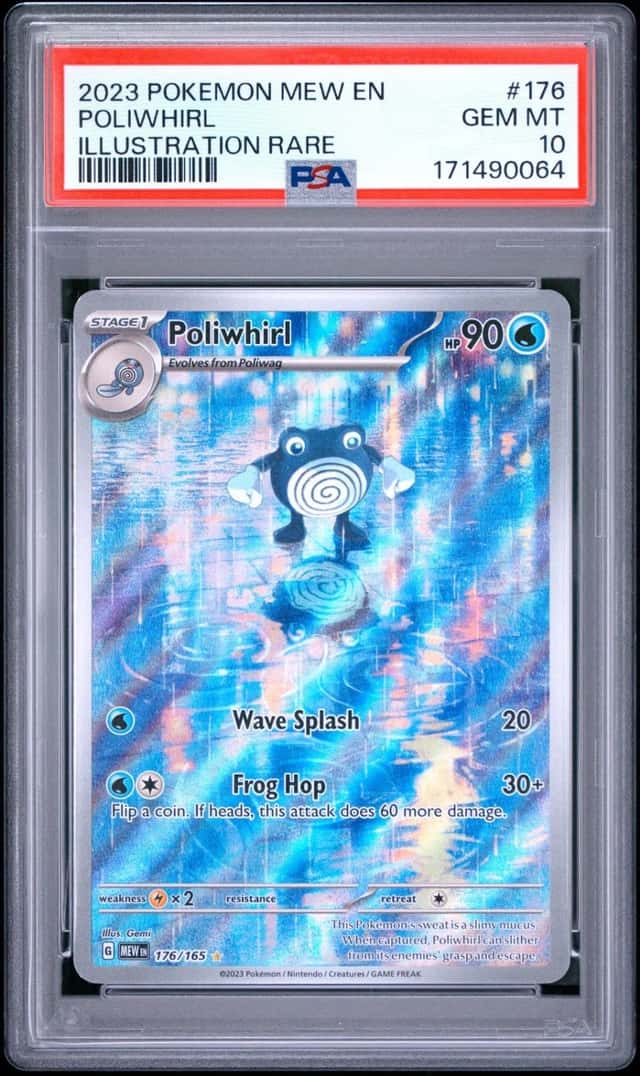 2023 POKEMON MEW EN-151 ILLUSTRATION RARE #176 POLIWHIRL PSA 10