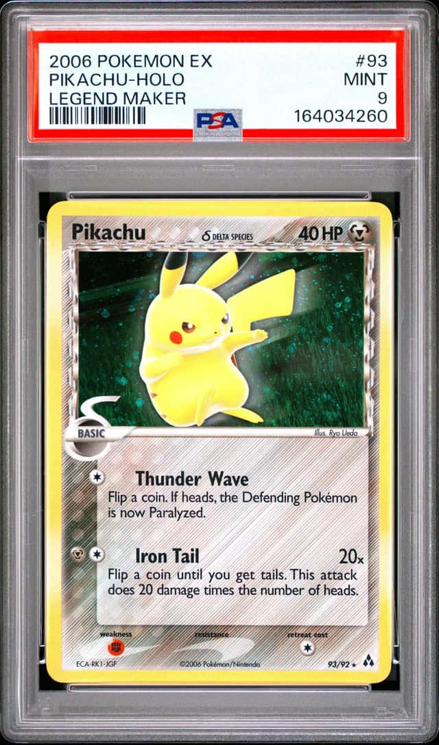 POKEMON PIKACHU 2006 EX LEGEND MAKER #93 HOLO PSA 9