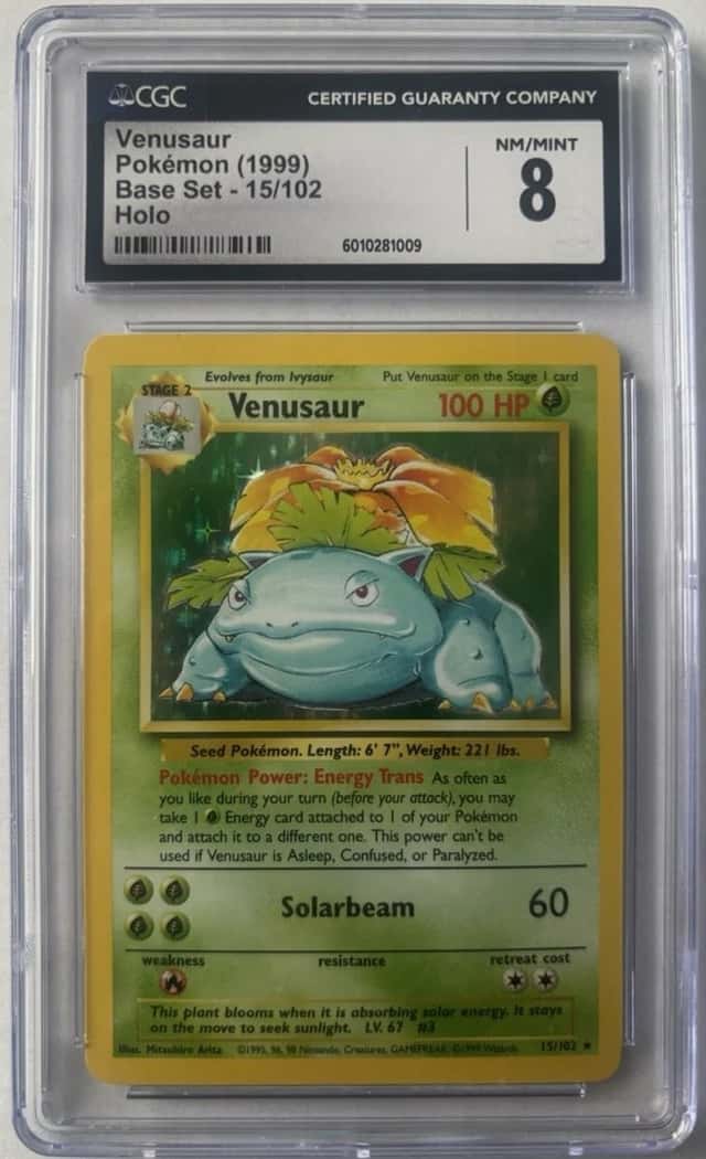 Wizards of the Coast 1999 Pokemon Base Set Venusaur Holo Rare 15/102 CGC 8