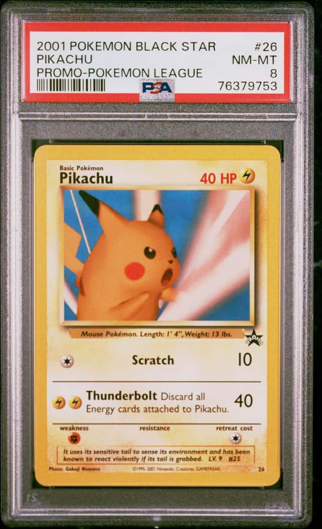 2001 Pokemon Black Star Promo Pokemon League #26 Pikachu PSA 8