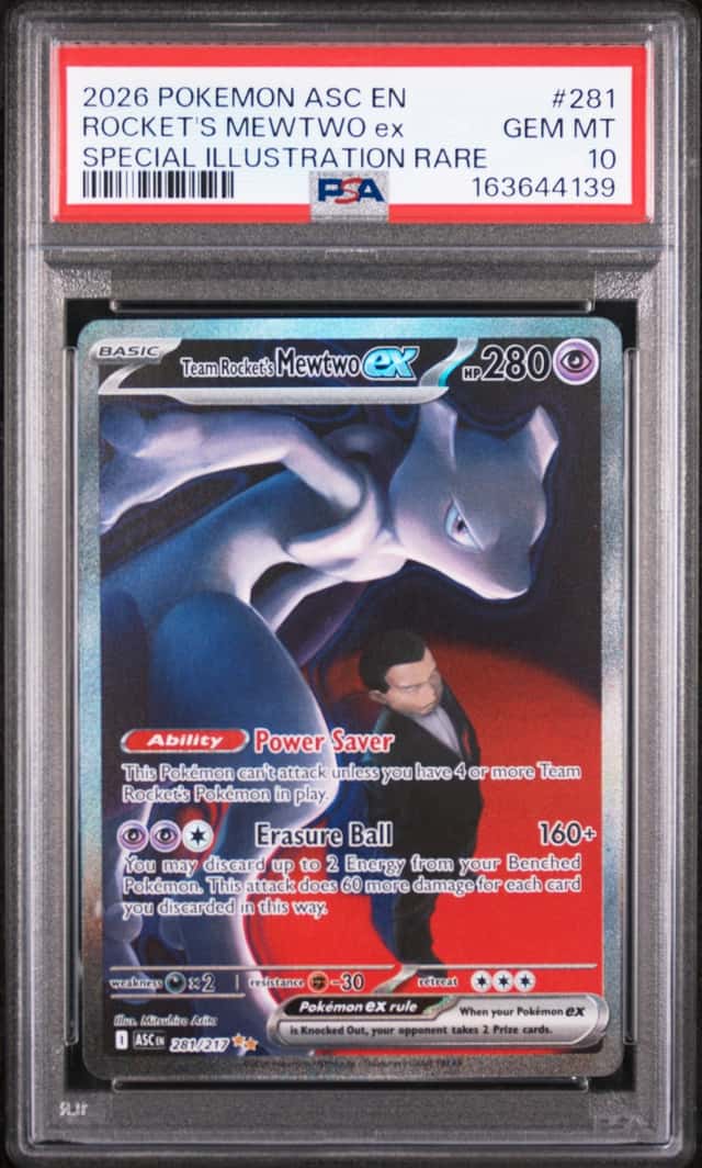 2026 POKEMON ASC EN #281 ROCKET'S MEWTWO ex SPECIAL ILLUSTRATION RARE PSA 10