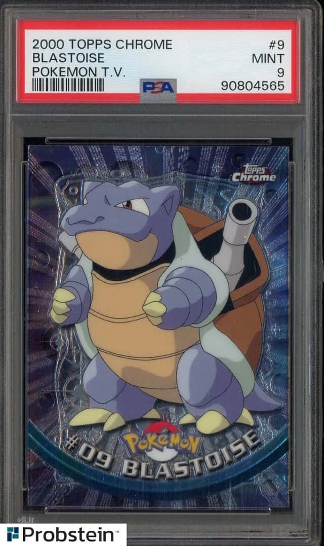 2000 TOPPS CHROME POKEMON T.V. #9 BLASTOISE POKEMON T.V. PSA 9 MINT