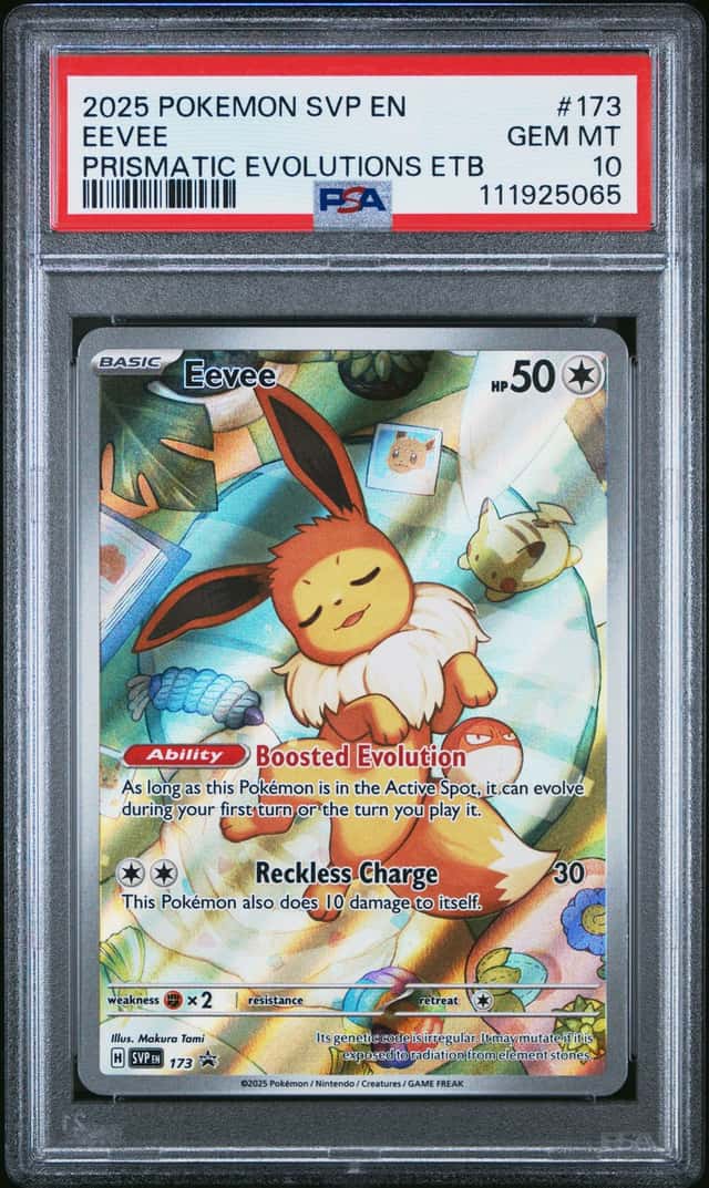 2025 Pokemon SVP EN Prismatic Evolutions ETB Promo #173 Eevee PSA 10 GEM MINT