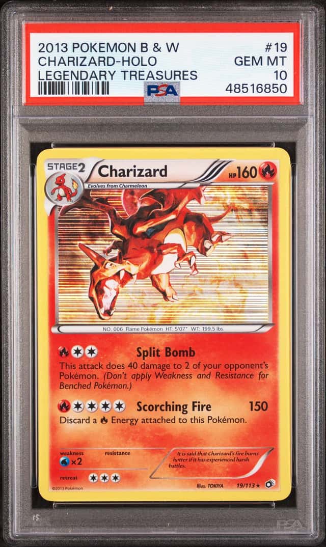 2013 Pokemon Black & White Legendary Treasures Charizard Holo #19/113 PSA 10