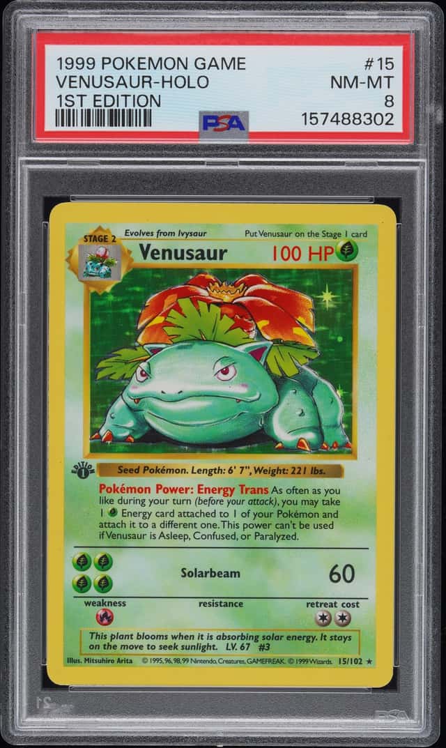 1999 Pokemon 1st Edition Venusaur Holo #15/102 PSA 8