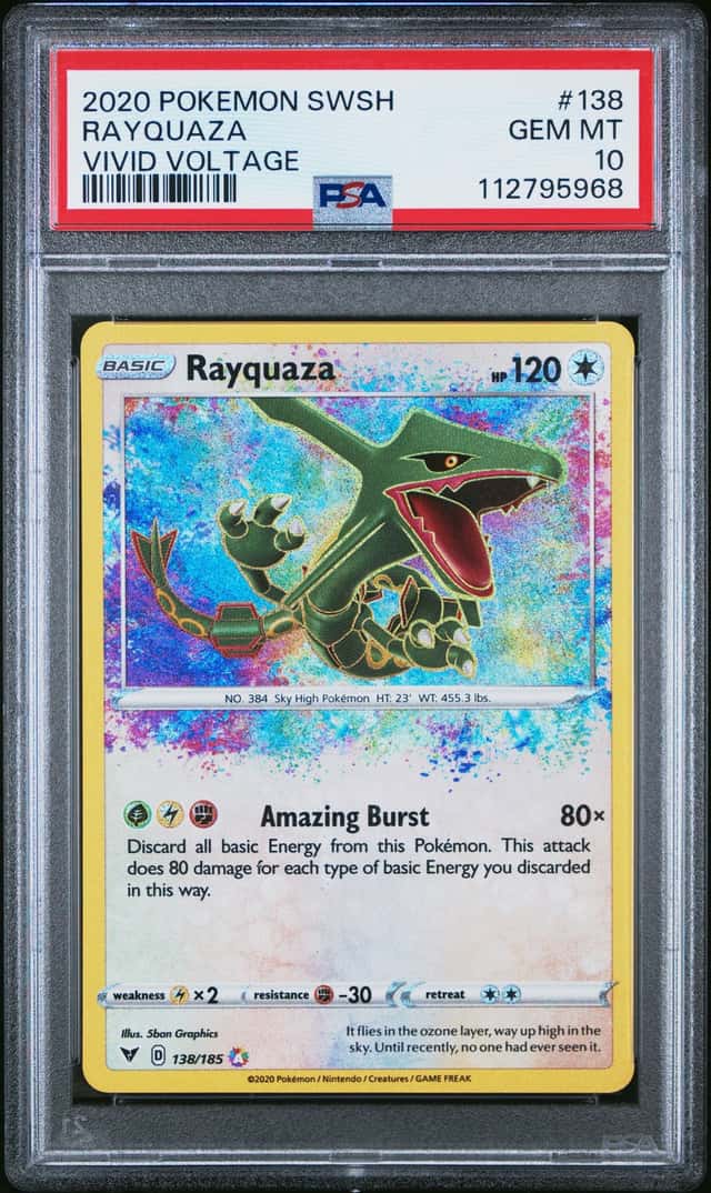 2020 Pokemon SWSH Vivid Voltage Rayquaza Amazing Rare #138/185 PSA 10 GEM MINT