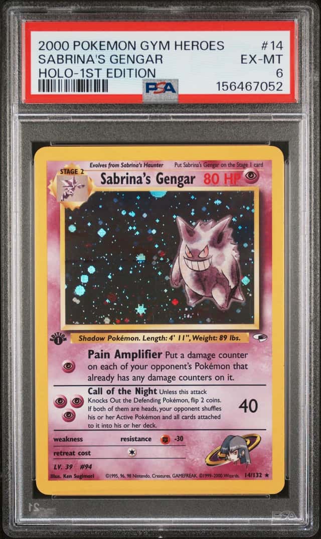 2000 Pokemon Gym Heroes 1st Edition Sabrina's Gengar Holo #14/132 PSA 6