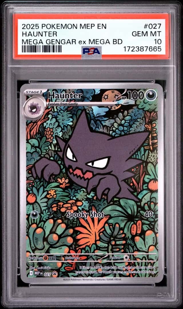 2025 POKEMON MEP MEGA GENGAR EX MEGA BATTLE DECK #027 HAUNTER PSA 10