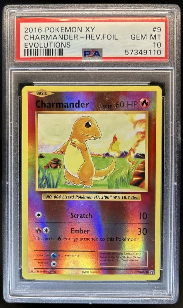 2016 Pokemon XY Evolutions Charmander Reverse Holo #9/108 PSA 10 GEM MINT