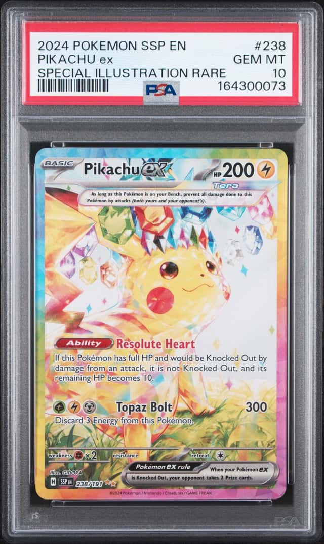 2024 Pokemon Surging Sparks Pikachu Ex #238/191 PSA 10 GEM MINT
