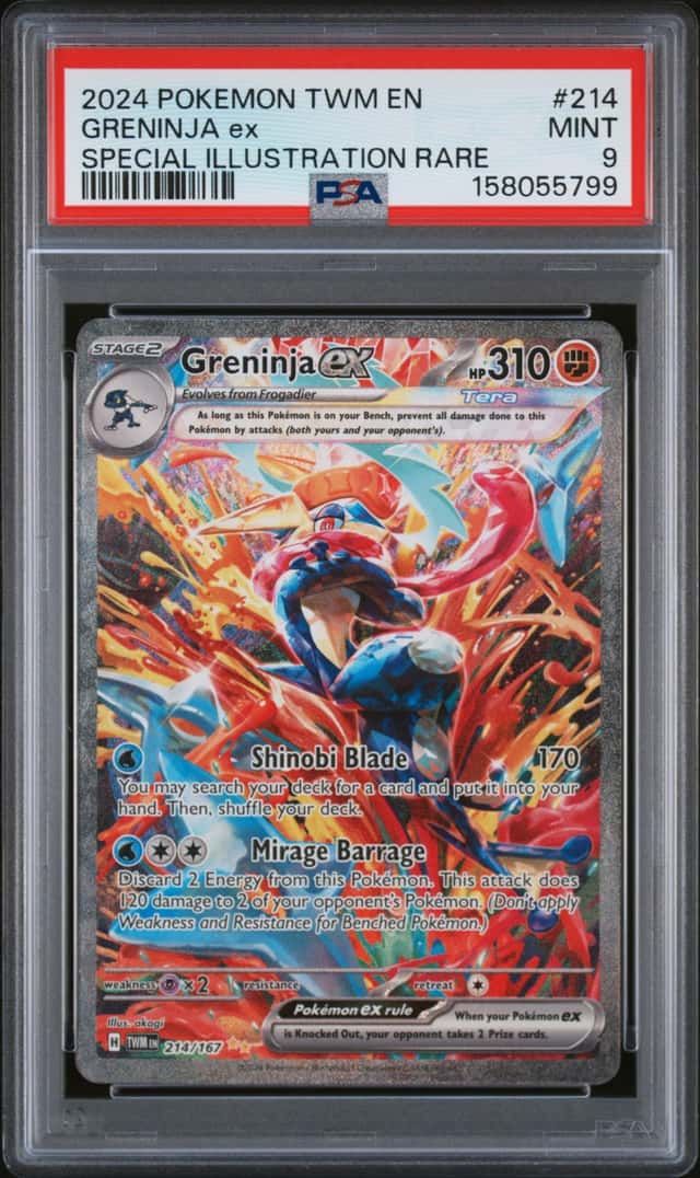 2024 Pokemon Twilight Masquerade Greninja ex #214/167 PSA 9