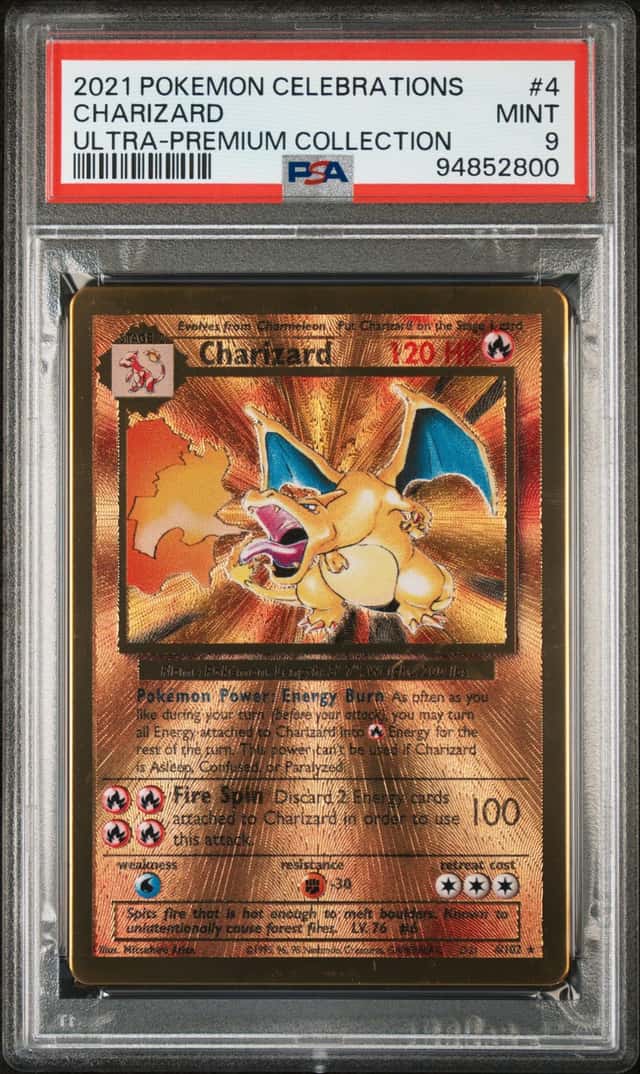 2021 Pokemon Celebrations Ultra Premium Collection Charizard Metal #4 PSA 9