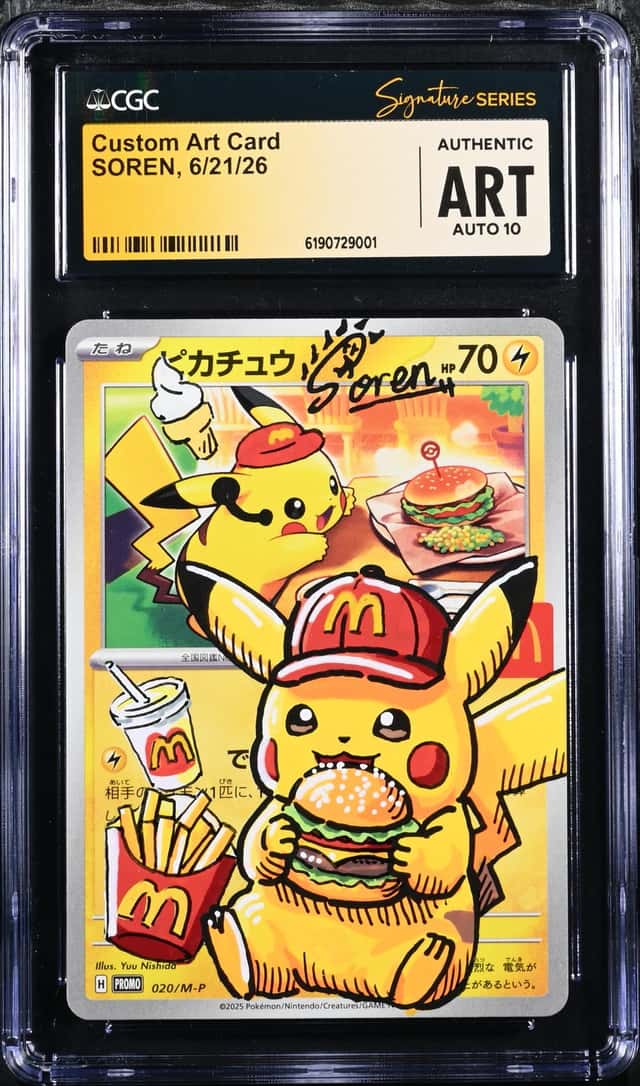 Pokemon CGC AUTH AUTO 10 Pikachu Promo SOREN 2025 020/M-P McDonald's Japanese