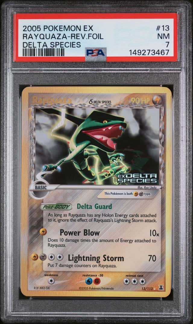 2005 Pokemon EX Delta Species Rayquaza Reverse Holo #13/113 PSA 7