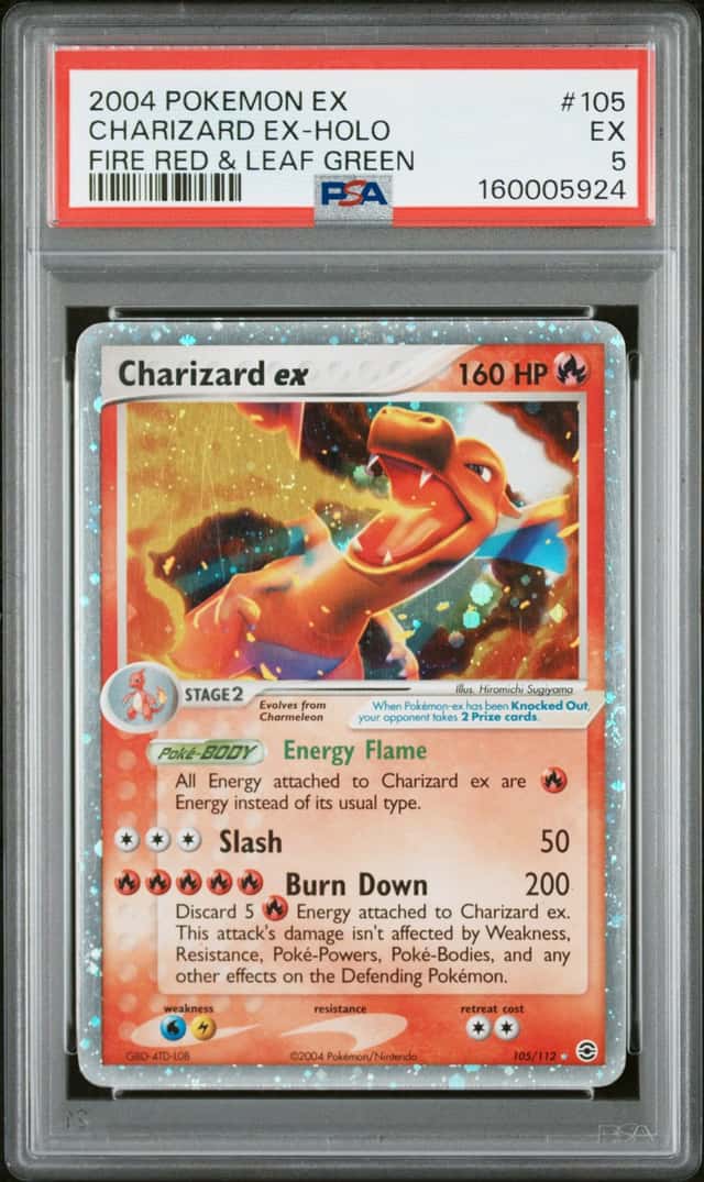 PSA 5 2004 Pokémon TCG EX FireRed & LeafGreen Charizard ex Holo 105/112
