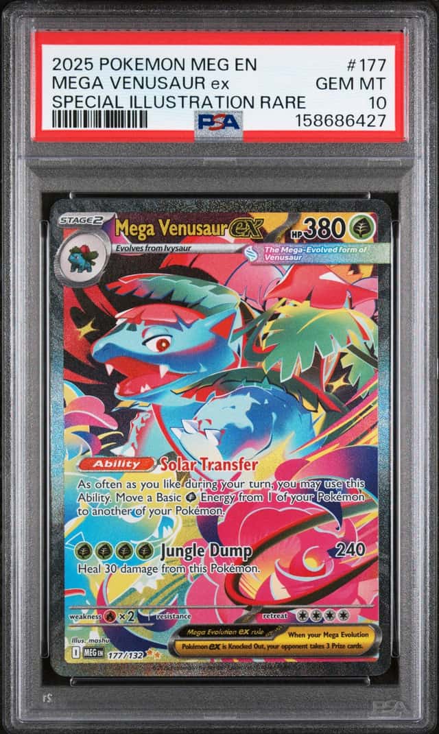 2025 POKEMON MEG EN-MEGA EVOLUTION #177 MEGA VENUSAUR EX PSA 10 SIR