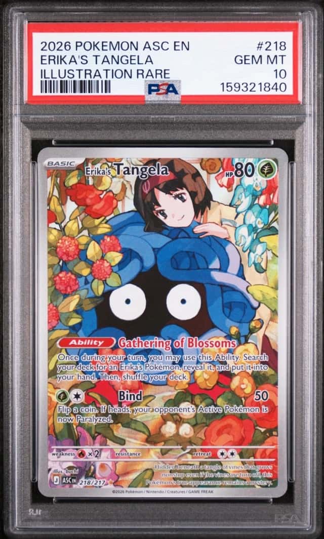 2026 POKEMON ASC EN-ASCENDED HEROES ILLUSTRATION RARE ERIKA'S TANGELA PSA 10