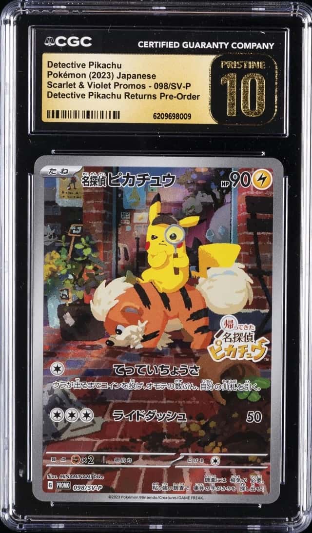 2023 POKEMON SCARLET & VIOLET PROMOS #098 DETECTIVE PIKACHU CGC 10 PRISTINE