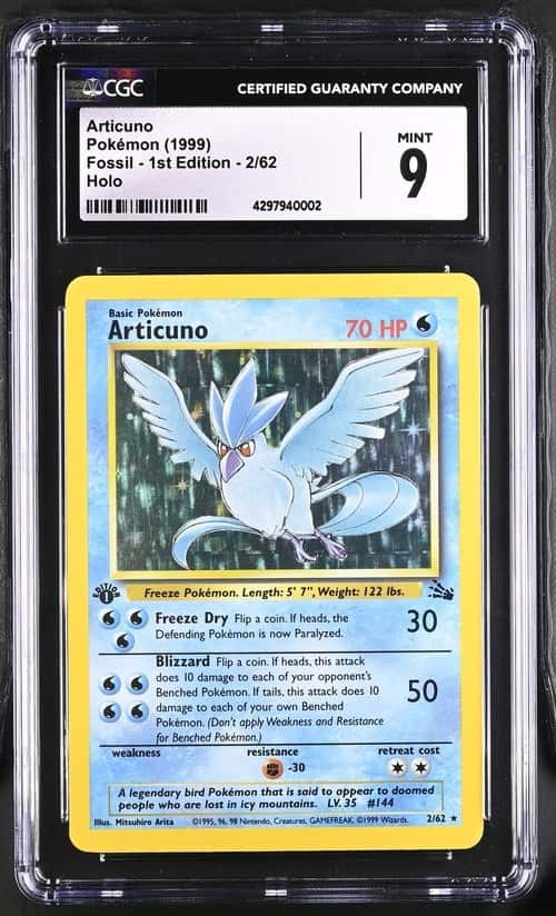 Pokemon Articuno Fossil 1st Edition 2/62 Holo CGC 9 Mint