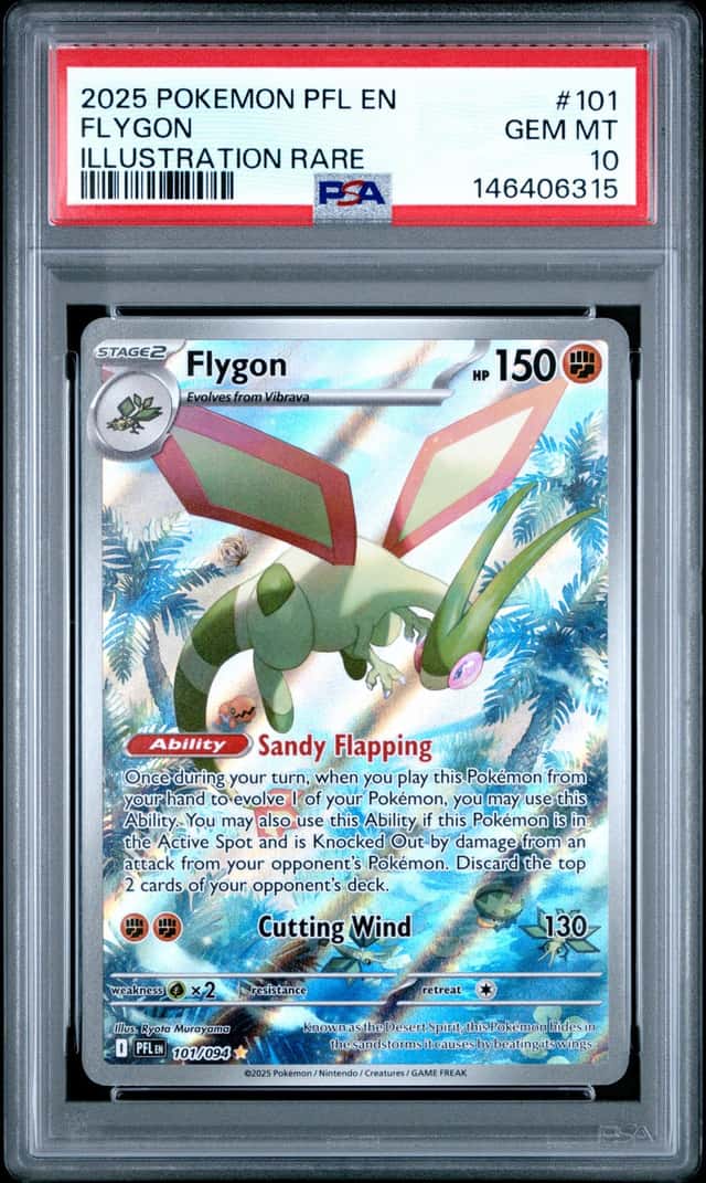 Pokemon Flygon Me02 Phantasmal Flames 101/094 EN Holo Illustration Rare PSA 10