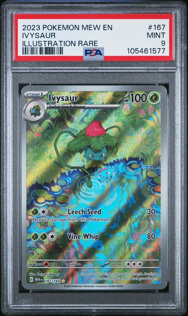 2023 POKEMON SV 151 #167/165 IVYSAUR ILLUSTRATION RARE PSA 9