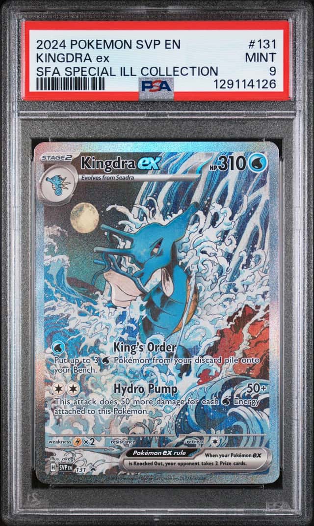 2024 POKEMON SV BS PROMO SHROUDED FABLE SP ILLUS COLL #131 KINGDRA EX PSA 9