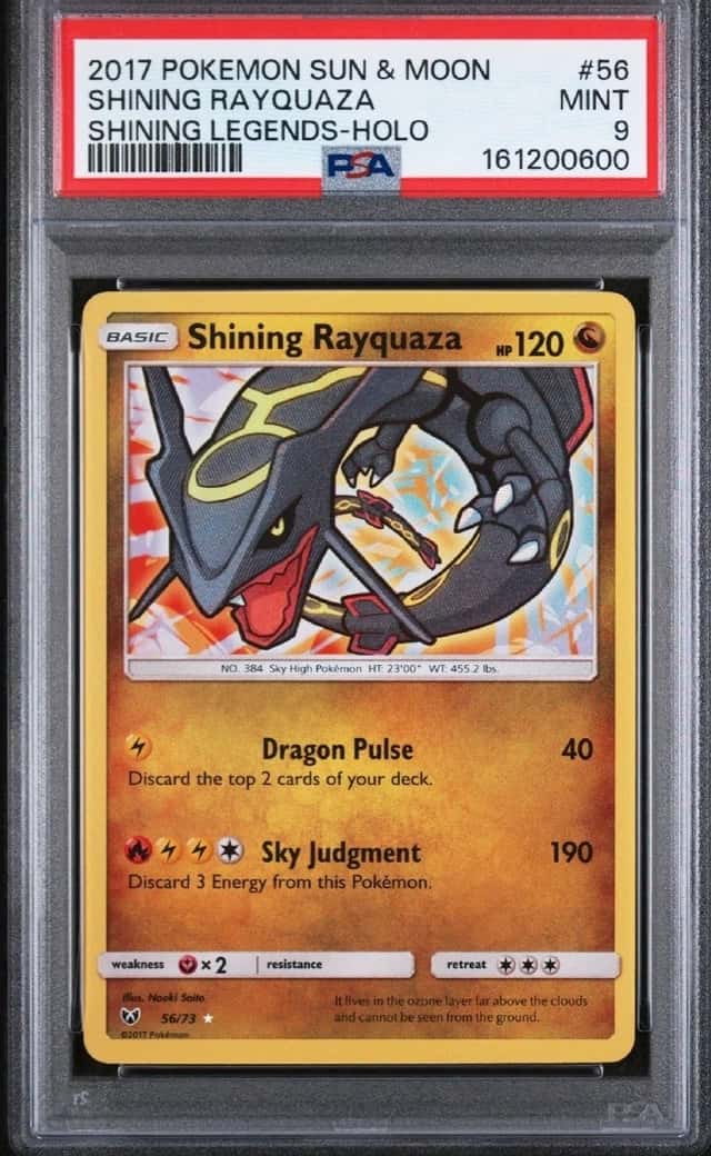POKEMON SHINING LEGENDS SHINING RAYQUAZA #56 HOLO FOIL PSA 9 MINT NEW CERT
