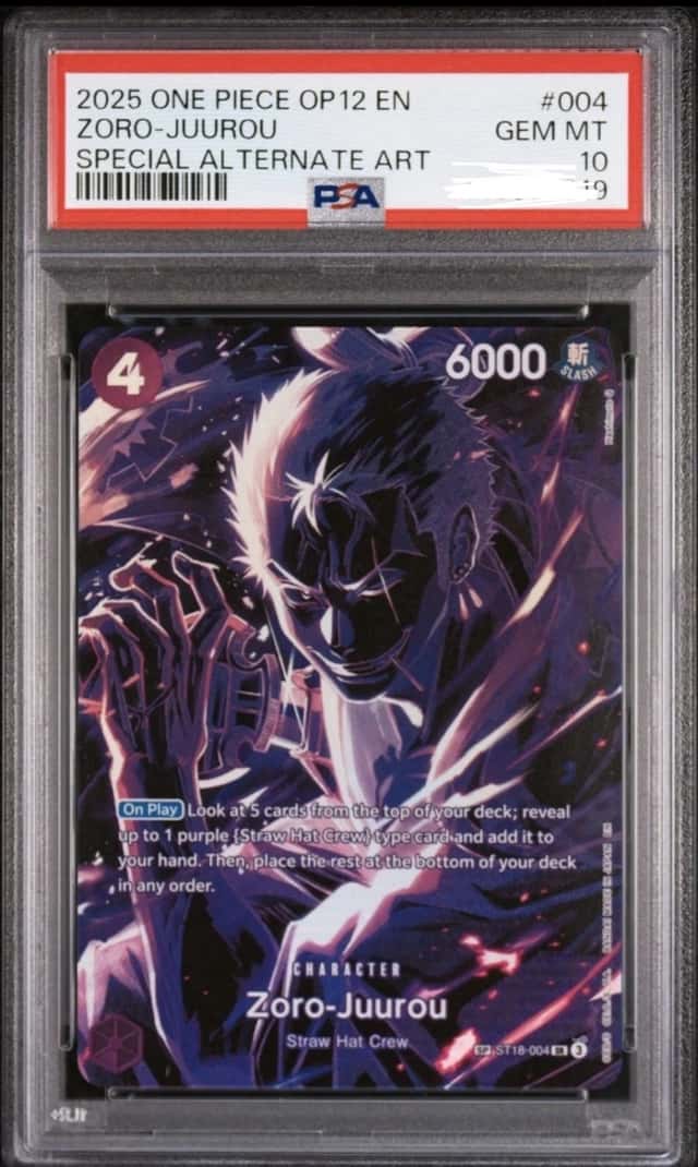 One Piece Zoro-Juurou Op12-Legacy Of The Master 004 Special Alternate Art PSA 10