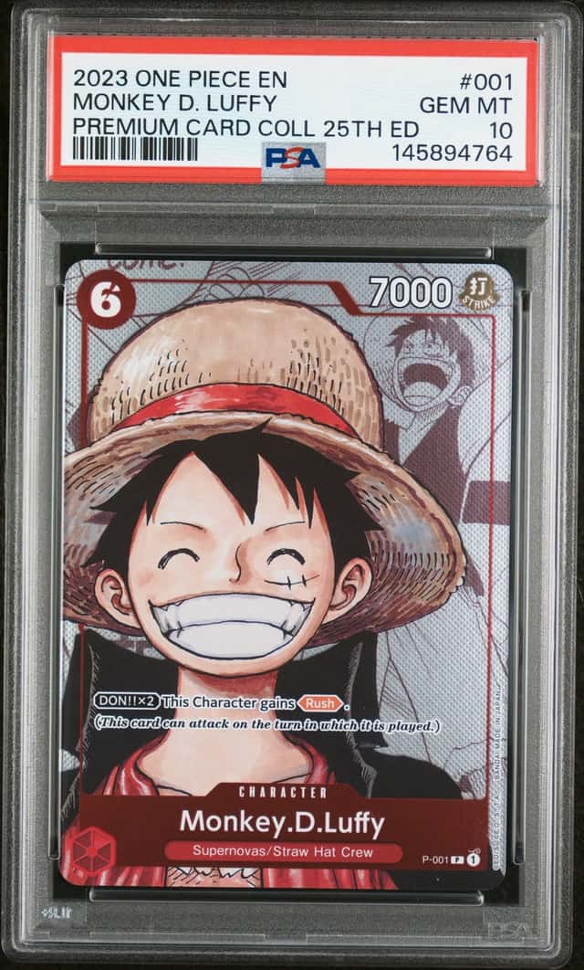 2023 One Piece EN Premium Card 25th Edition #001 Monkey D Luffy PSA 10