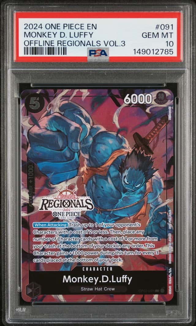 2024 One Piece Tournament Promo Offline Regionals Participant Monkey D. Luffy #OP07-091