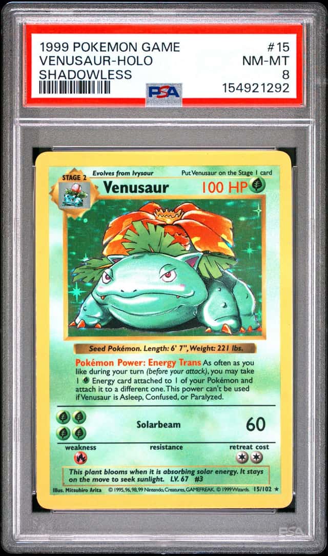 1999 Pokemon Base Set Shadowless Holo Venusaur #15