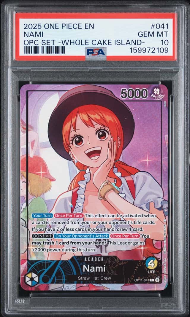 2025 One Piece Whole Cake Island Arc Official Playmat Card Set Nami #OP11-041