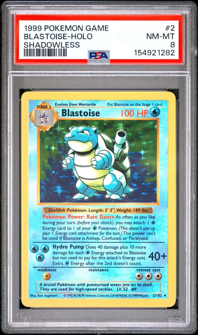 1999 Pokemon Base Set Shadowless Holo Blastoise #2