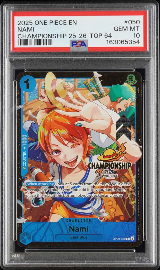 2025 One Piece Promo '25-26 Championship Top 64 Prize Nami #OP09-050