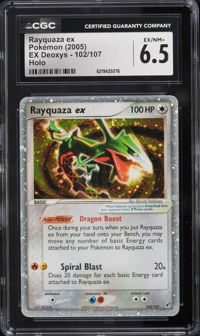 2005 Pokemon EX Deoxys Holo Rayquaza Ex #102 CGC 6.5 EXMT+