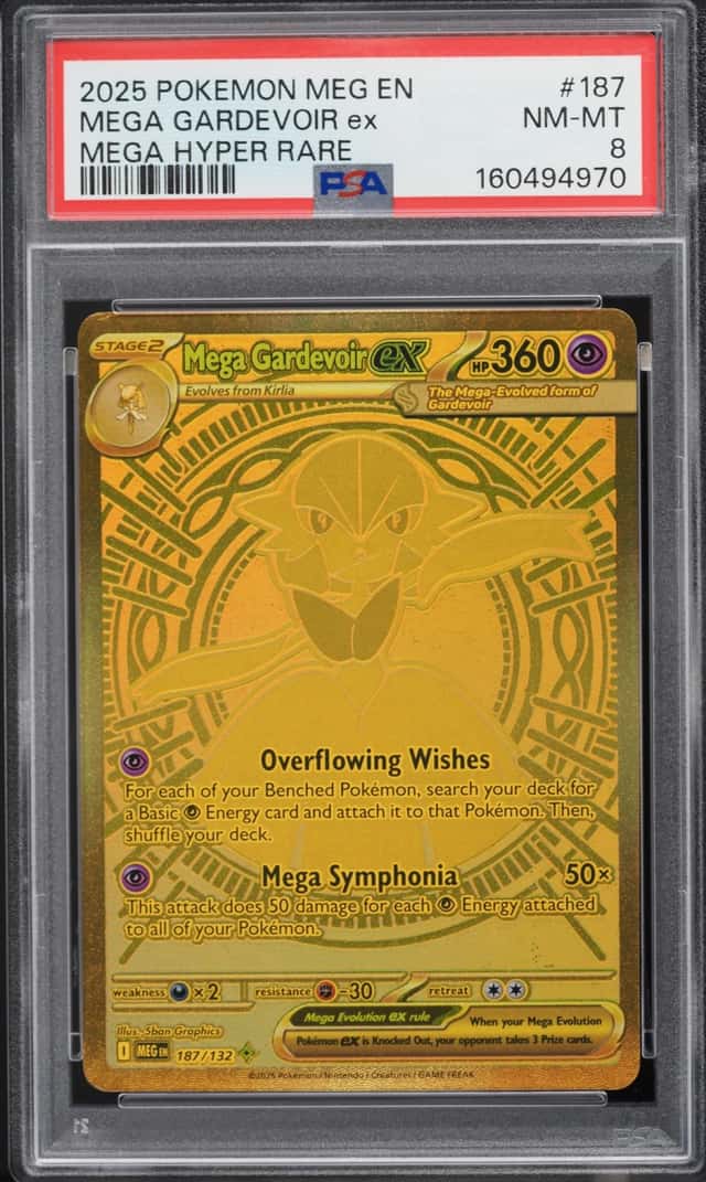 2025 Pokemon Mega Evolution MHR Mega Gardevoir ex #187 PSA 8 NM-MT