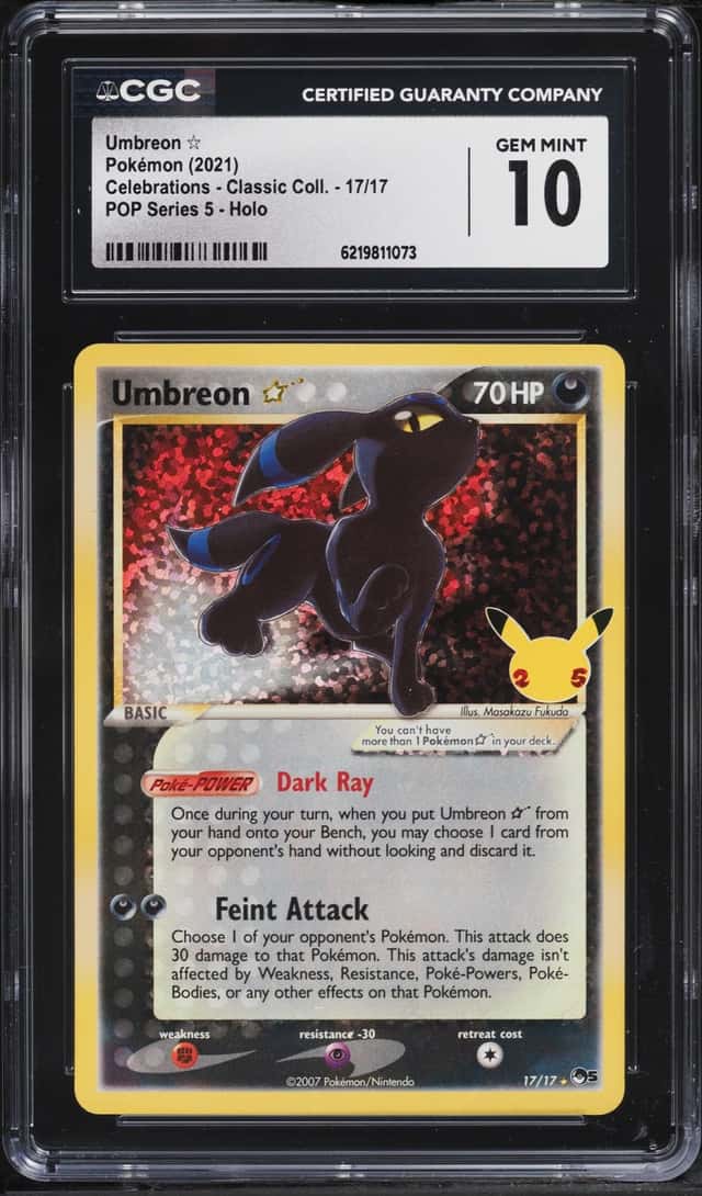 2021 Pokemon Sword & Shield Celebrations POP Series 5 Holo Umbreon Gold Star #17 CGC 10 GEM