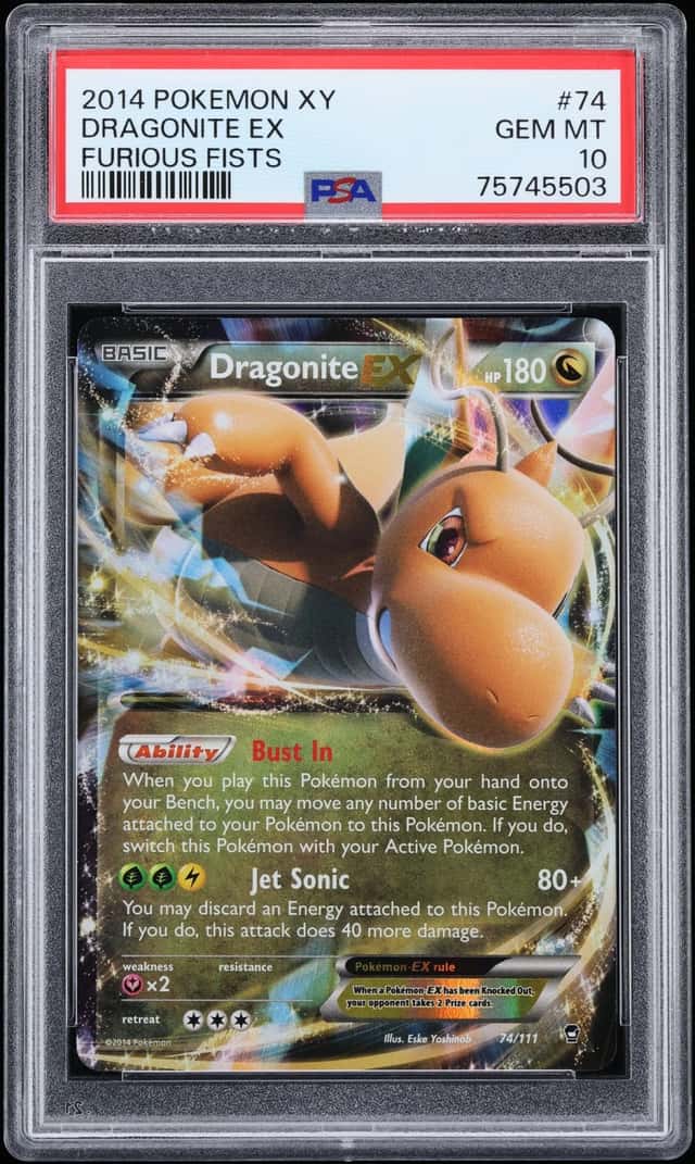 2014 Pokemon XY Furious Fists Holo Dragonite EX #74 PSA 10 GEM MINT