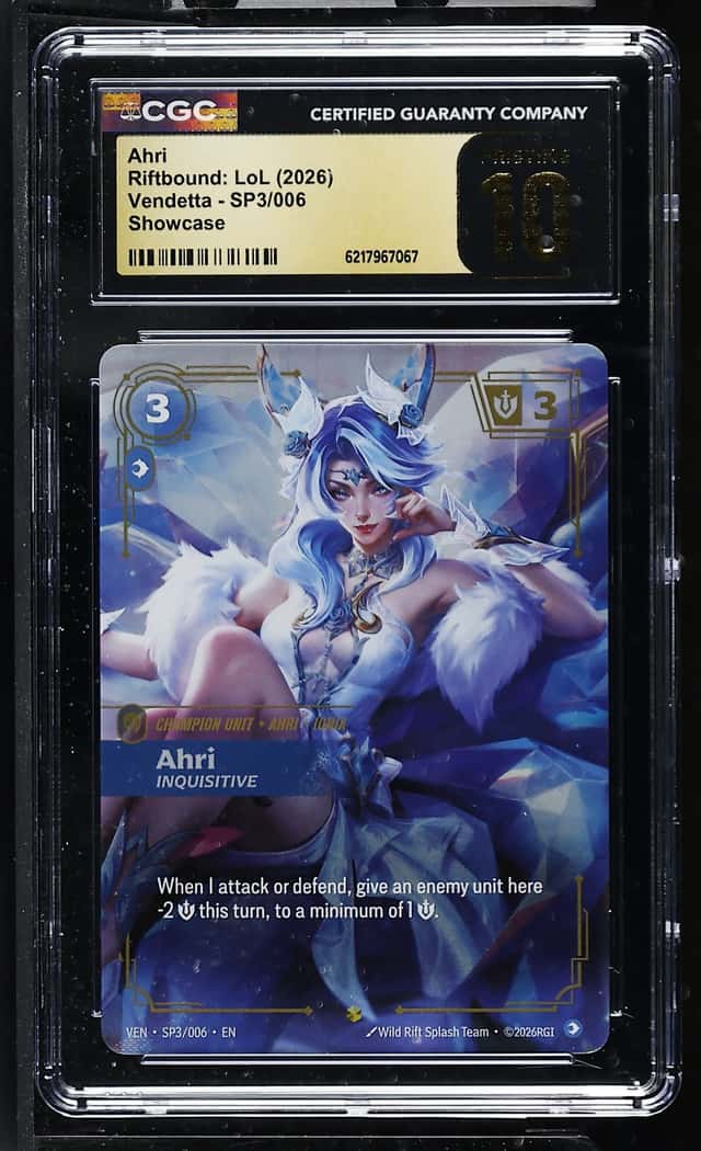 2026 Riftbound League Of Legends LoL Vendetta Showcase Ahri #SP3 CGC 10 PRISTINE