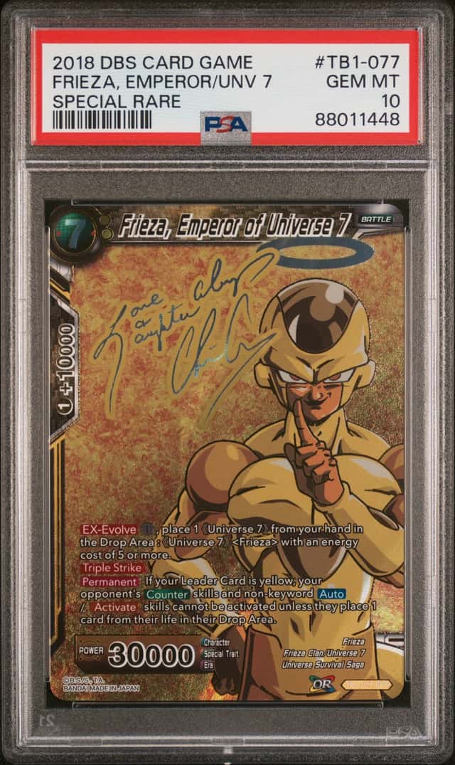 2018 Dragon Ball Super Tournament Of Power Frieza Emperor Of Universe 7 SPR #TB1-077 PSA 10