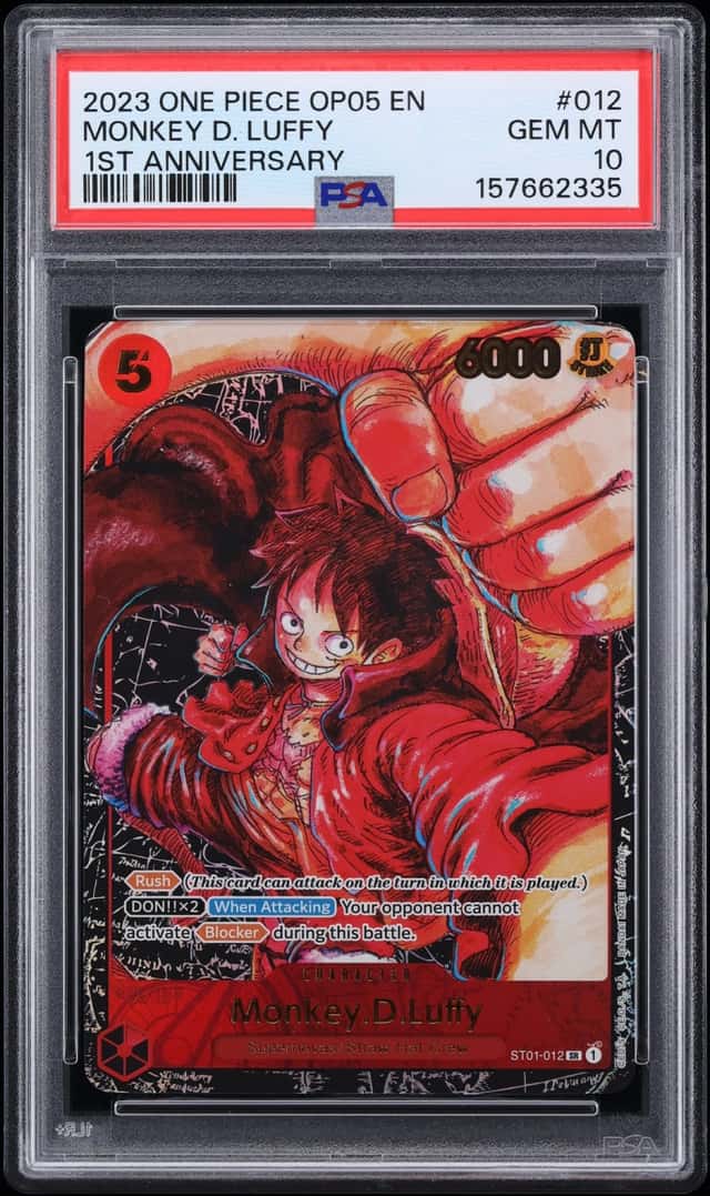 2023 One Piece Awakening Of The New Era 1st Anniversary SR Monkey D. Luffy #ST01-012 PSA 10 GEM